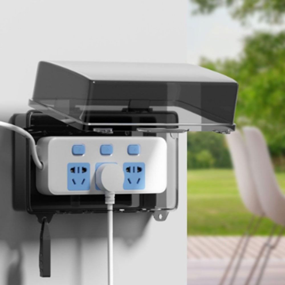 Outdoor Power Outlet Waterproof - กล่องปลั๊กพลาสติกทนทาน กันน้ำ กันสภาพอากาศ กล่องจัดการสายเคเบิล ป้องกันการโจรกรรม ป้องกันปลั๊กไฟ