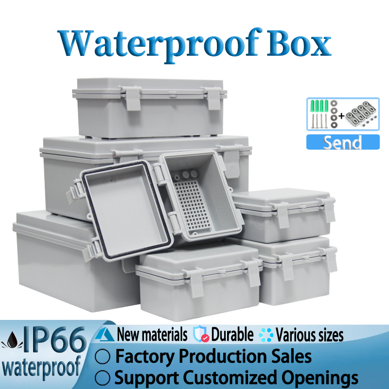 Outdoor Power Junction Box - กลางแจ้ง IP66 Abs Pc บานพับพลาสติกสีเทา/ฝาครอบที่อยู่อาศัยกันน้ํากล่องแยกไฟฟ้ากล่องพลาสติกกล่องจําหน่าย