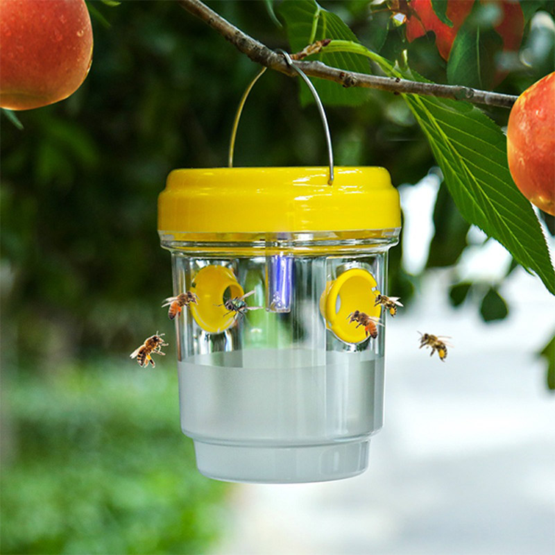 Outdoor Power Outlet Solar - กับดักแมลงวันผลไม้พลังงานแสงอาทิตย์สำหรับสวนผลไม้ กับดักแมลงบินขนาดเล็ก ถังดักแมลงพร้อมไฟ LED พลังงานแสงอาทิตย์ ถังดักแมลงกลางแจ้งกันน้ำ