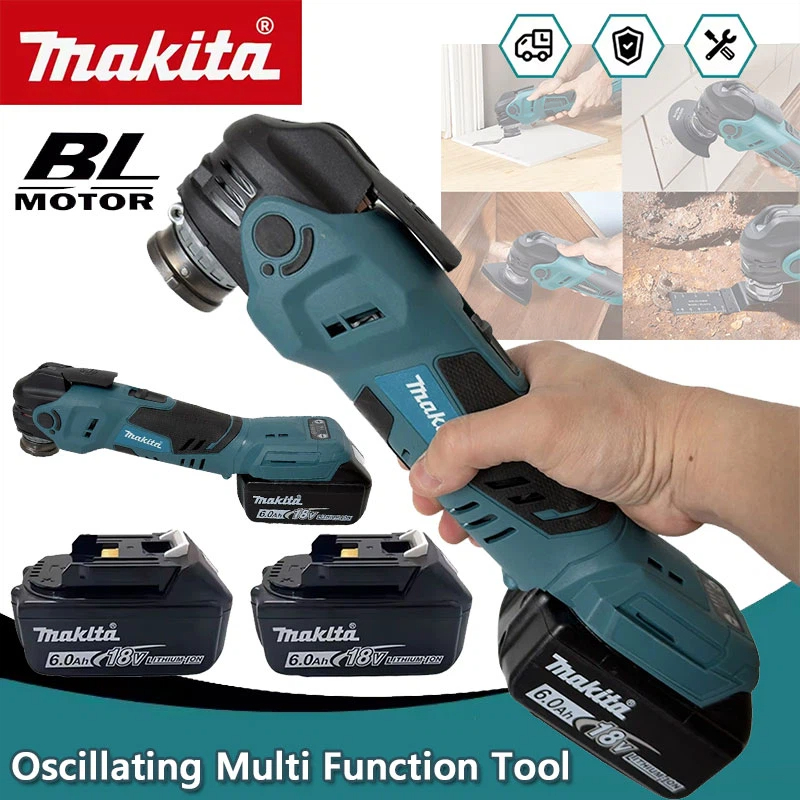 Lawn Mower Battery - เครื่องมืออเนกประสงค์ไร้สาย Makita แบบสั่นสะเทือน พร้อมใบเลื่อย/ใบมีดตัด/ใบมีดขูด/ใบมีดตัดไม้ ใช้แบตเตอรี่ 18V