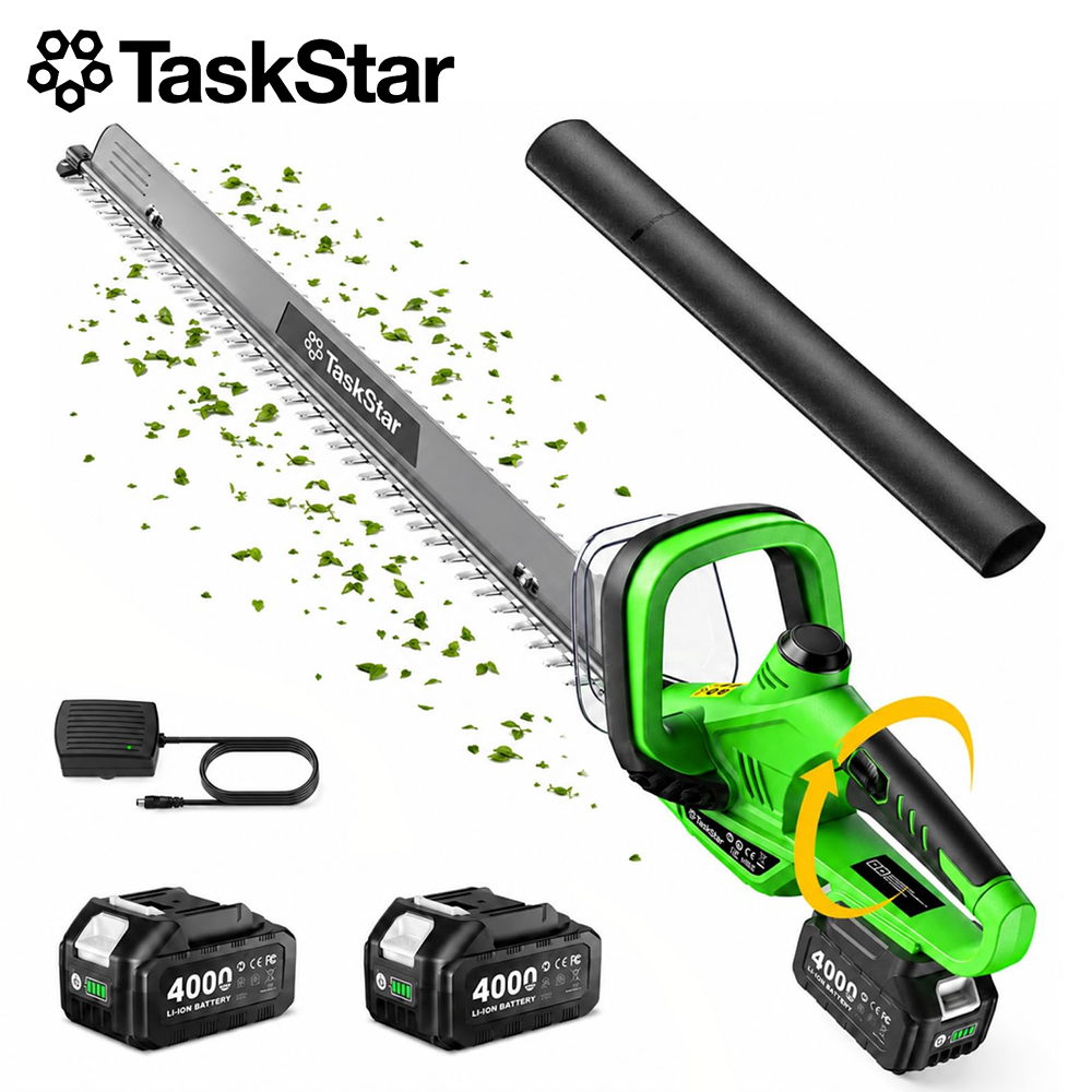 Lawn Mower Battery - TaskStar เครื่องตัดแต่งกิ่งไม้ไฟฟ้าขนาด 22 นิ้ว พร้อมมุมการตัด 180