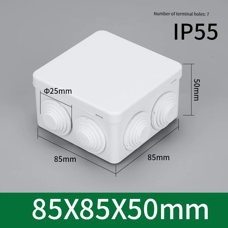 Outdoor Power Junction Box - กล่องกันน้ำพลาสติกสำหรับใช้งานกลางแจ้ง IP55 ขนาด 85 * 85