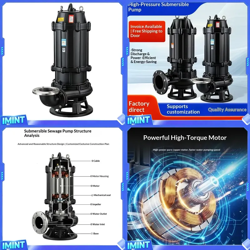 Water Pump Submersible - ปั๊มน้ำเสียแบบจุ่มใต้น้ำ 380V สามเฟส ผลิตจากเหล็กหล่อ สำหรับงานขุดลอก บ่อเกรอะ
