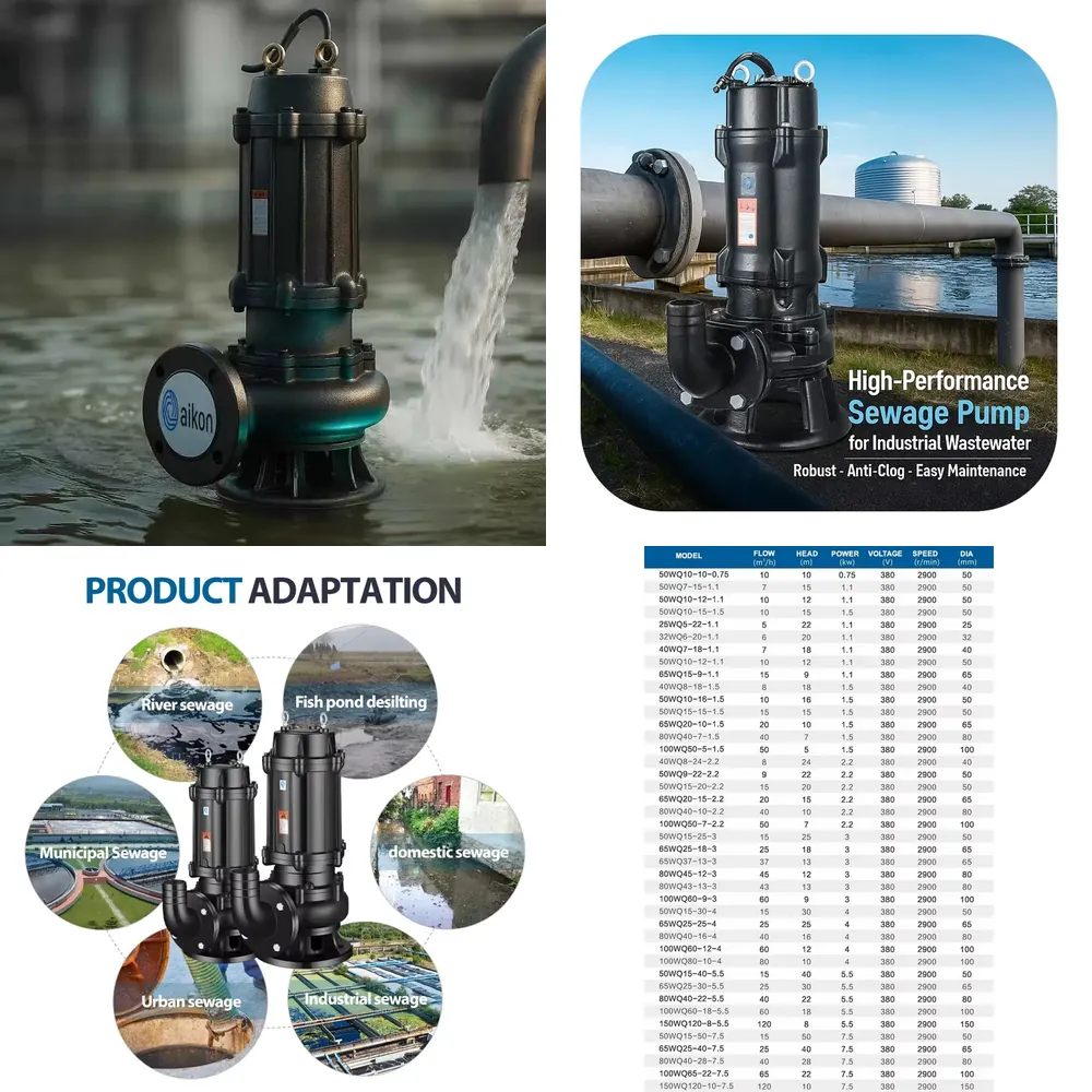 Water Pump Submersible - ปั๊มน้ำเสียแบบจุ่มใต้น้ำ 5.075 กิโลวัตต์ ขนาด 1 นิ้ว