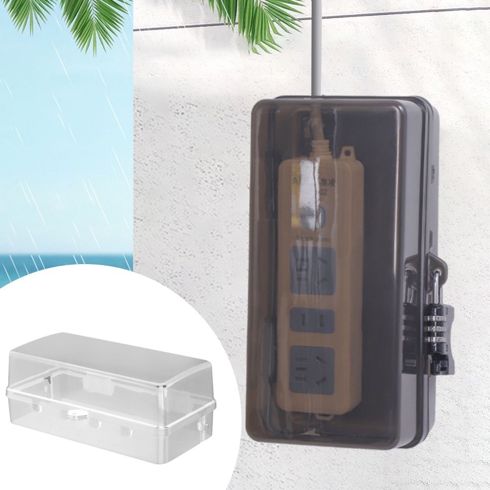 Outdoor Power Outlet Waterproof - กล่องปลั๊กพลาสติกแบบพกพา กล่องจัดการสายเคเบิลกันน้ำ ป้องกันการโจรกรรม ป้องกันสภาพอากาศ ป้องกันปลั๊กไฟ กล่องเก็บสายไฟกลางแจ้ง