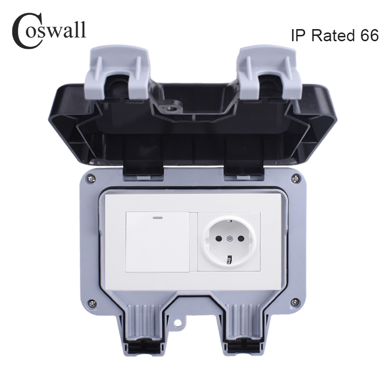 Coswall IP66 Weatherproof กันน - Outdoor Power Outlet Waterproof บทวิจารณ์และราคา
