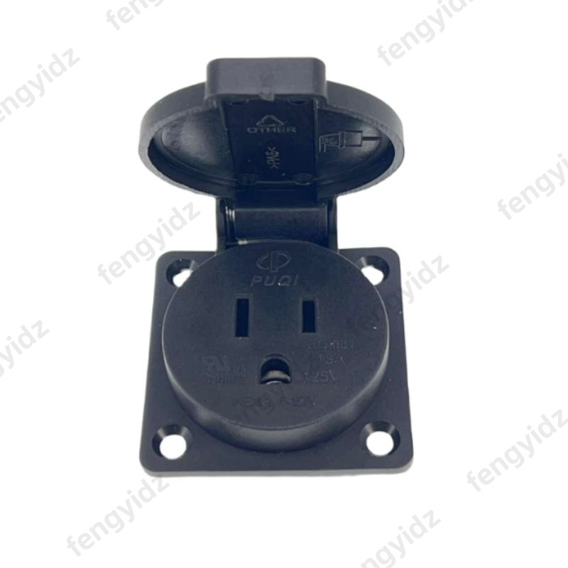 สีดํา 125V 15A 20A IP44 CE อเม - Outdoor Power Outlet Waterproof บทวิจารณ์และราคา