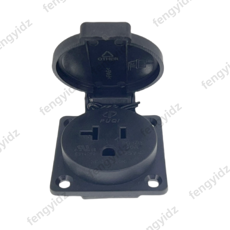 สีดํา 125V 15A 20A IP44 CE อเม - Outdoor Power Outlet Waterproof บทวิจารณ์และราคา