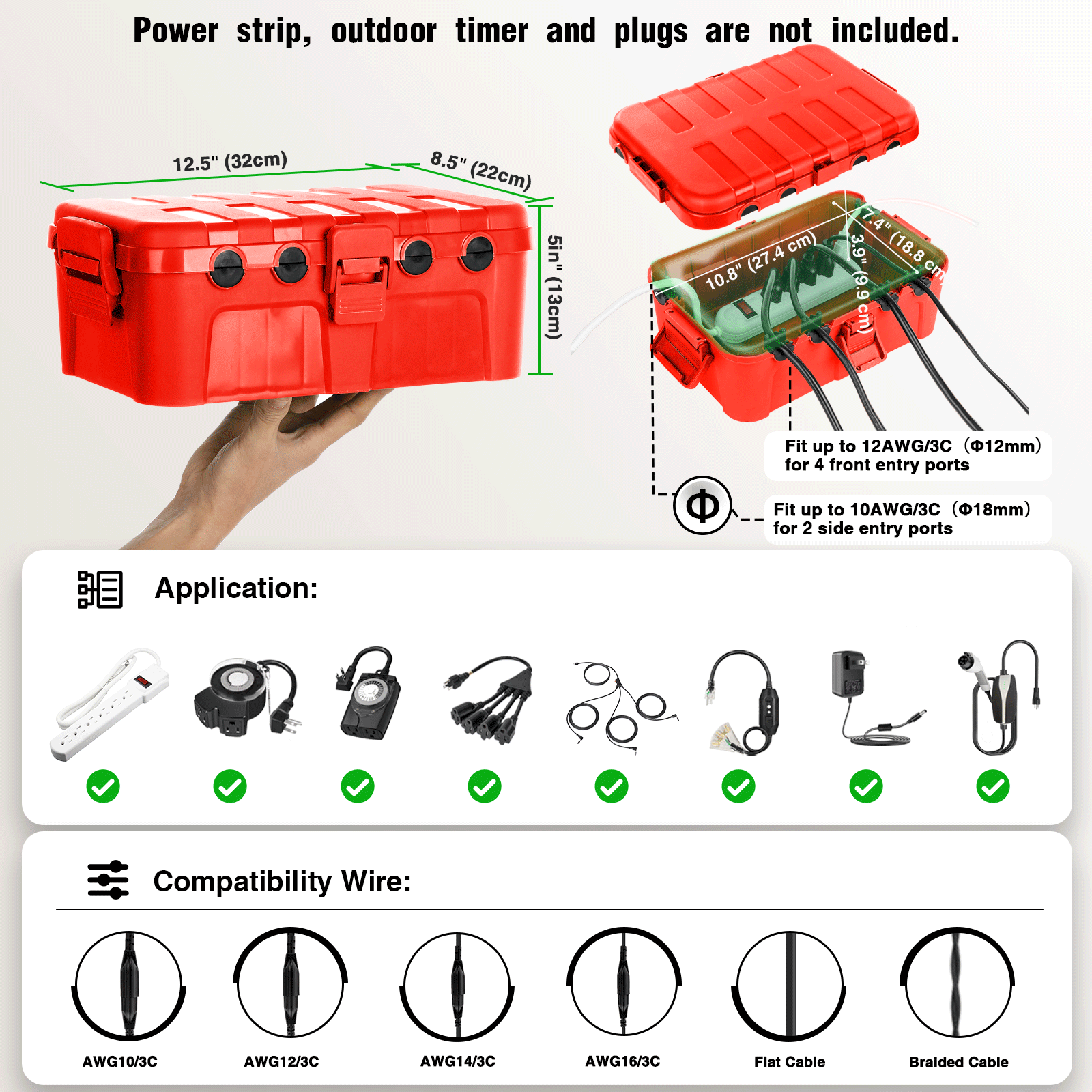 กล่องต่อสายไฟกันน้ำกลางแจ้ง IP - Outdoor Power Outlet Waterproof บทวิจารณ์และราคา
