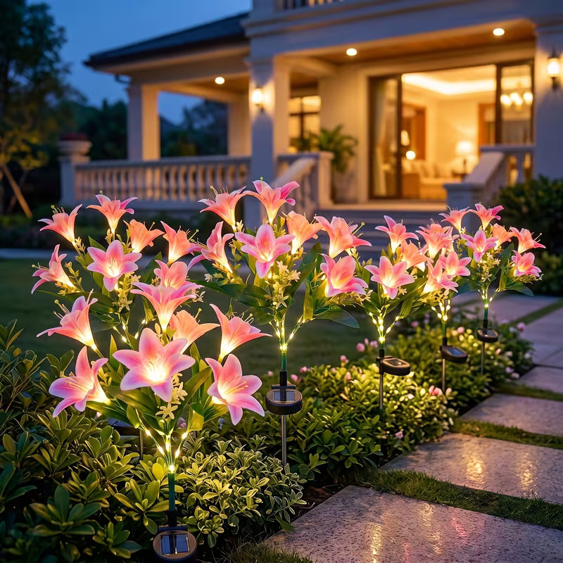 ไฟสนามหญ้ารูปดอกลิลลี่พลังงานแ - Outdoor Power Outlet Solar บทวิจารณ์และราคา