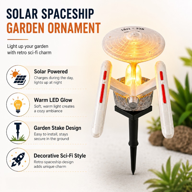 ไฟประดับสวนรูปยานอวกาศ Star Tr - Outdoor Power Outlet Solar บทวิจารณ์และราคา