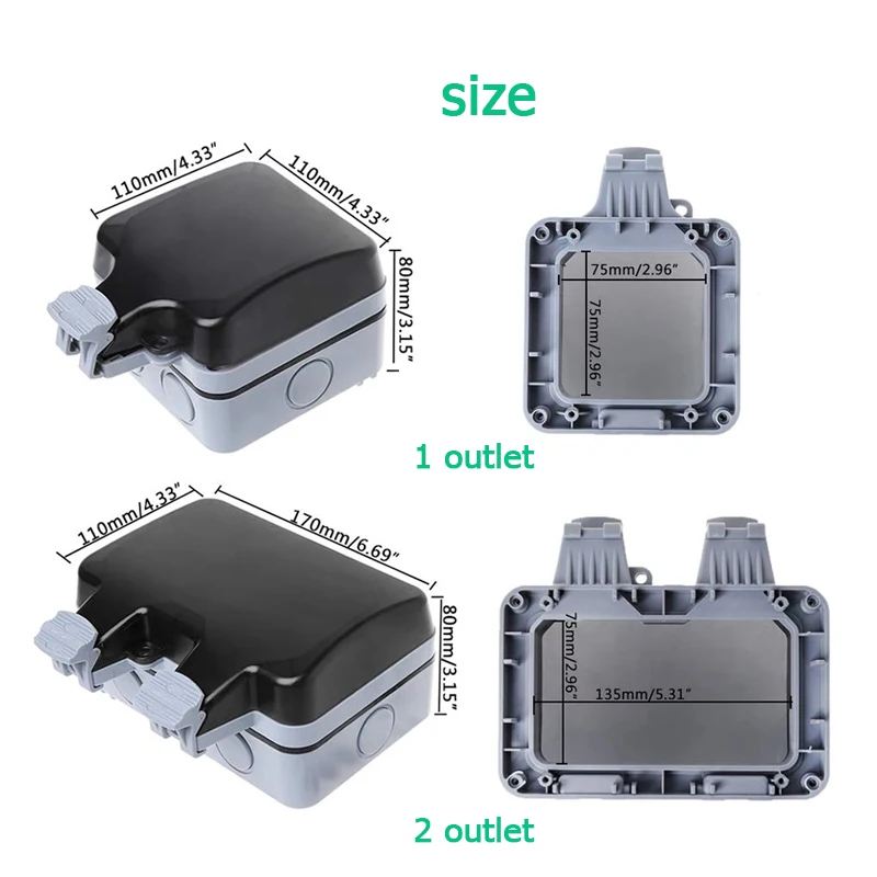 EU KR ผนังกลางแจ้งซ็อกเก็ตกันน - Outdoor Power Parts บทวิจารณ์และราคา