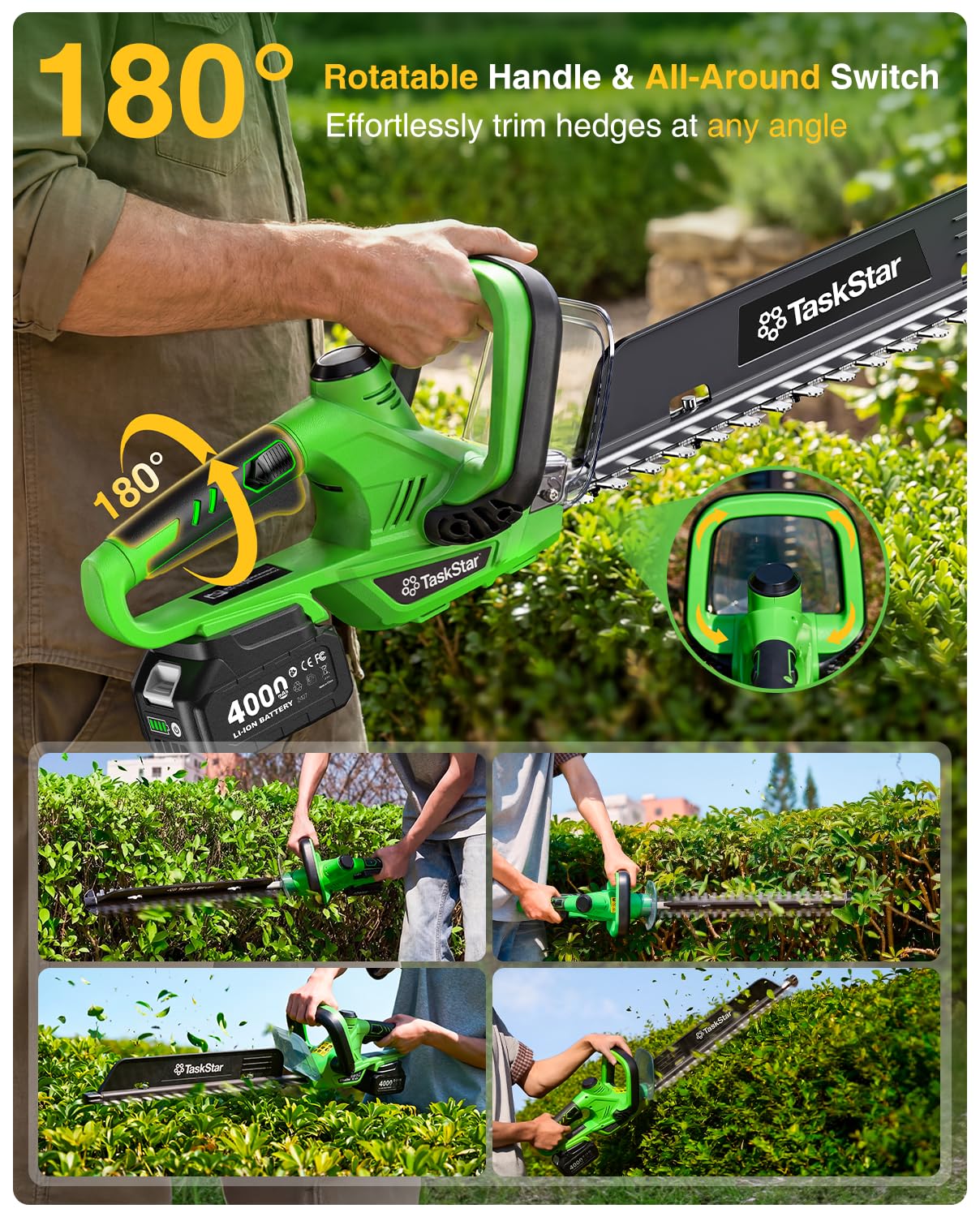 TaskStar เครื่องตัดแต่งกิ่งไม้ - Lawn Mower Battery บทวิจารณ์และราคา