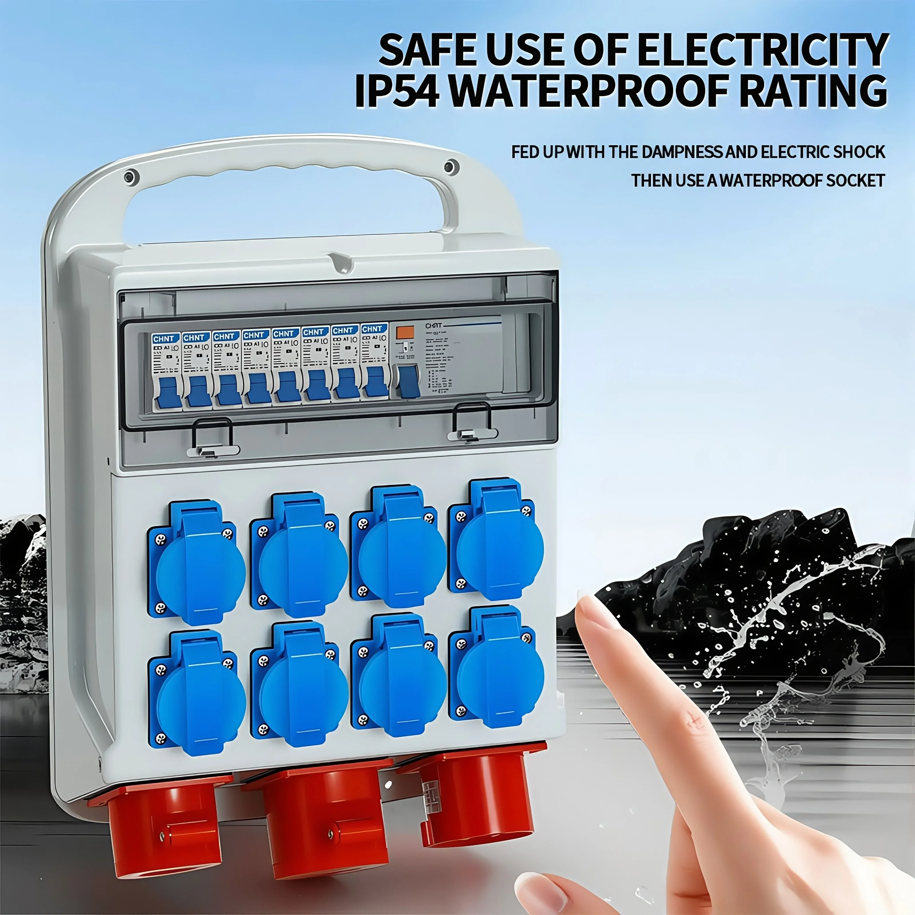 IP54 16A ปลั๊กไฟอุตสาหกรรมแบบก - Outdoor Power Outlet Waterproof บทวิจารณ์และราคา