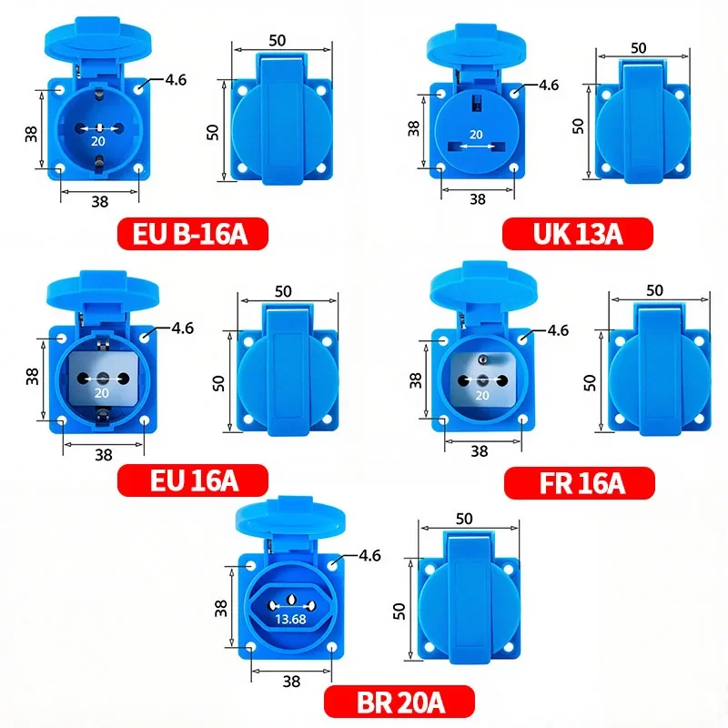 IP54 16A ปลั๊กไฟอุตสาหกรรมแบบก - Outdoor Power Outlet Waterproof บทวิจารณ์และราคา