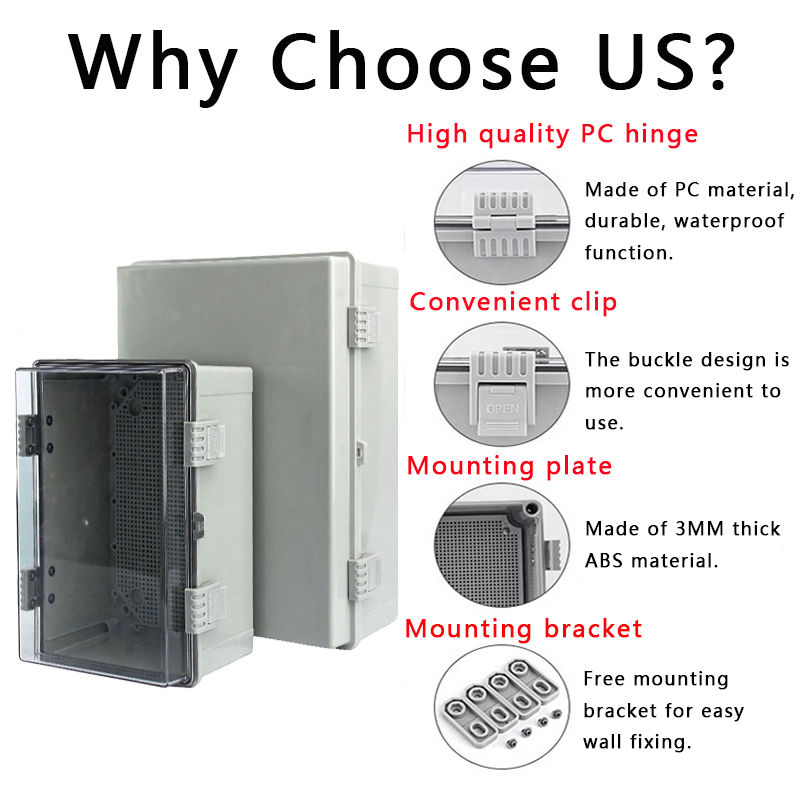 Ip66 Abs Pc บานพับตู้พลาสติกกั - Outdoor Power Junction Box บทวิจารณ์และราคา