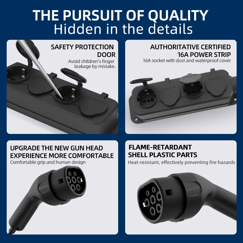 สายชาร์จรถยนต์ไฟฟ้าแบบพกพา 16A - Outdoor Power Parts บทวิจารณ์และราคา