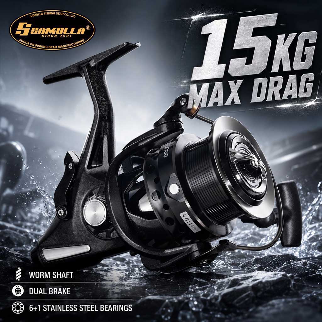 รอกตกปลาแบบหมุน SAMOLLA พร้อมร - Outdoor Power Reel บทวิจารณ์และราคา